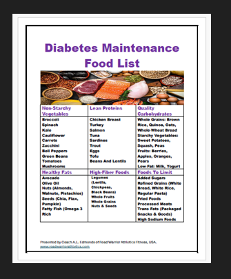 Diabetes Maintenance Food Guide 25