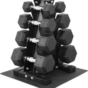 Fitvids Rubber Coated Hex Dumbbell Set